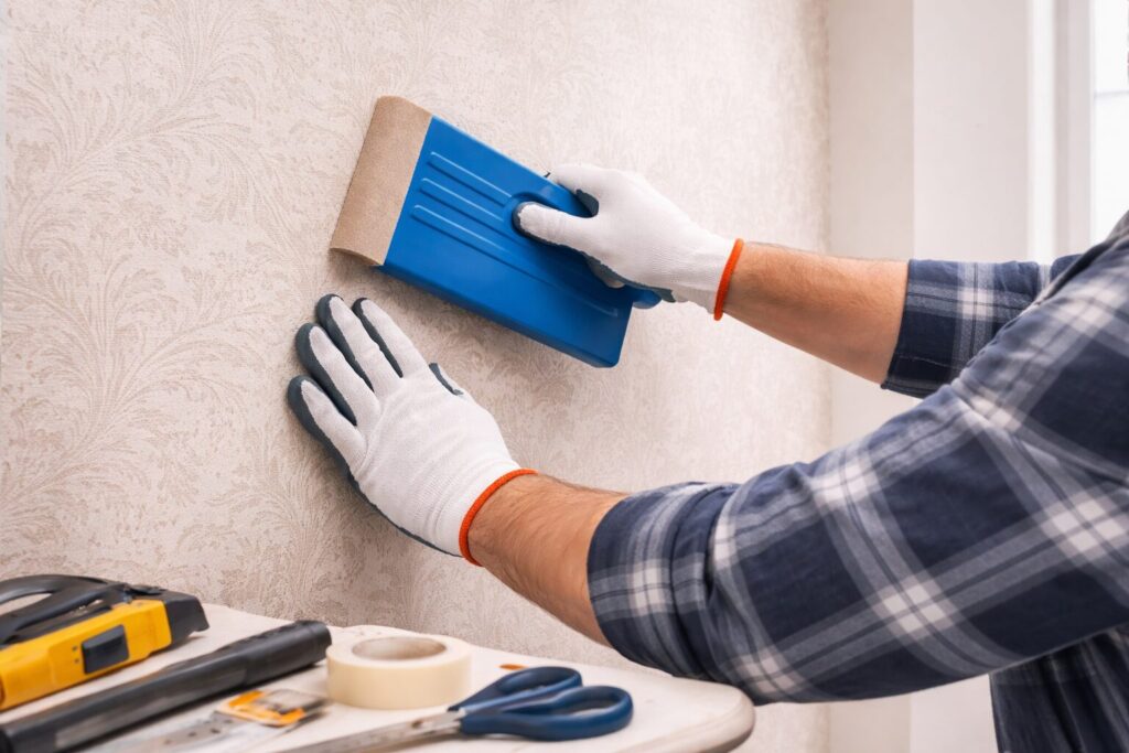 Wallpaper installation in progress