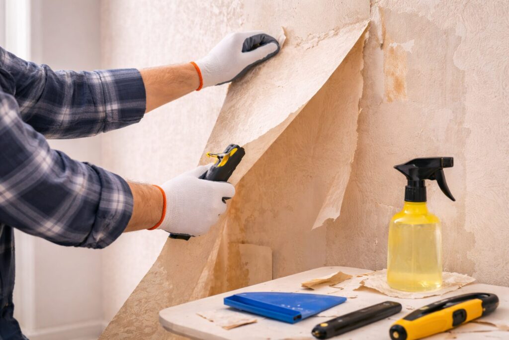 Wallpaper installation in progress